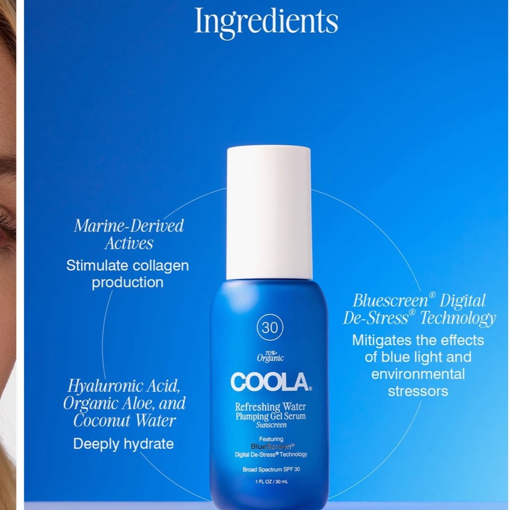 COOLA Refreshing Water Plumping Gel Serum with Sunscreen - Picture 2 of 7